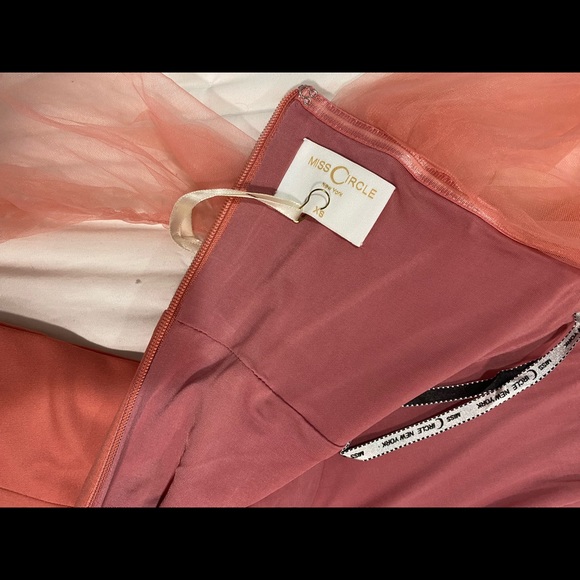 Zofia Salmon Off Shoulder Mesh Sleeve Corset Dress - Picture 4 of 6